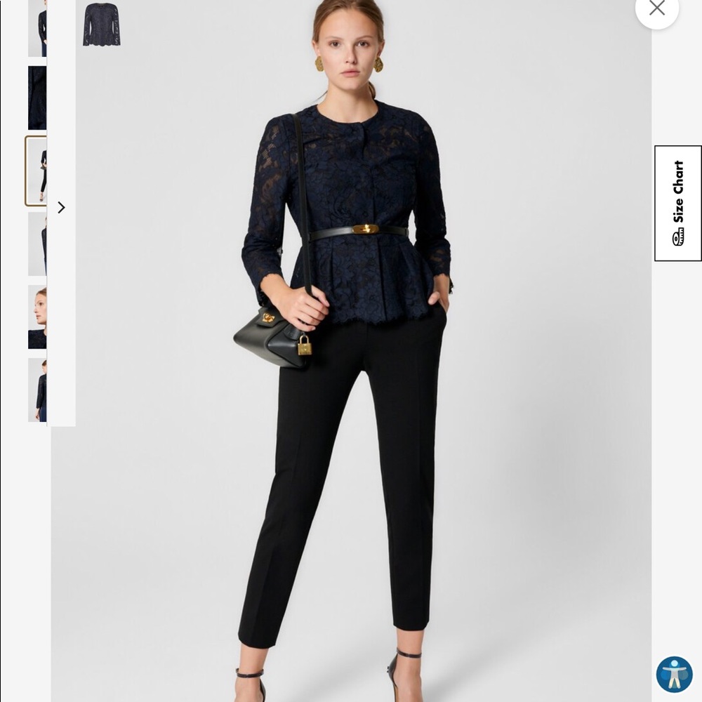 BURBERRY LONDON Black Leather Trim Skinny Pants